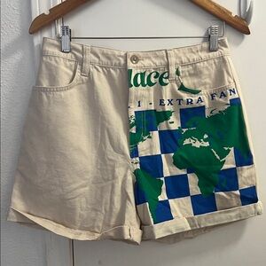 Vans Cream and Blue Women's Graphic Shorts